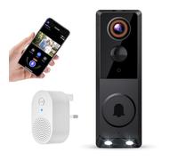 Blazique Smart Video Doorbell Camera, Wireless Indoor/Outdoor Surveillance Cam, AI Human Detection, Live View, Included Doorbell Receiver, 2-Way Audio, Night Vision, 2.4G WiFi, Cloud Storage