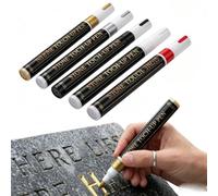 BLBATBK 5 PCS Gravestone Marker Pens, Multi-color Stone Touch up for Restoring Faded Grave Inscriptions and Stone Monuments, Gold Silver Black White Red Included