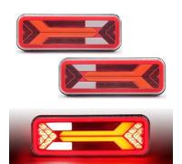 BLBNEZBZTY 2pcs Rear Lights Flowing Turn Signal Brake Reverse Fog Lamp Trailer For Truck For Caravan For Van Lorry 12V 24V 5 Functions tail lights