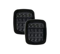 BLBNEZBZTY Car Rear Tail Light 2pcs For Jeep For Wrangler YJ TJ CJ 16 LED Tail Lights Smoked Shell Tail Lamp Brake Reverse Light With/without Turn Signals tail lights