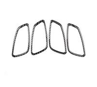 BLBNEZBZTY for BMW for 3 Series for E90 for E92 2005-2012 Accessories 4pcs Real Carbon Fiber Interior Door Handle Frame Stickers Trim Car Center Console Dashboard Sticker