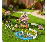 BLBYHO 220Pcs Miniatures Garden Fairies Kit Garden Accessories Fairy Garden House Resin Accessories Fairy Elves Kit