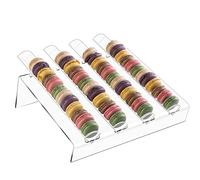 BLBYHO Acrylic Macaron Display Tray, Macaron Cookie Display Stand with 4 Slots…