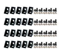 BLCCLOY 20 Sets 2020 Aluminum Extrusion T Slot Corner Bracket 20 Series Extruded Hardware 90 Degree Right Angle Connector with M5 Bolts Nuts for 20/20 80 20 2040 T V Slot Black Aluminum Profile