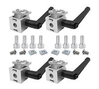 BLCCLOY 4 Sets Black 2020 Aluminum Extrusion Pivot Hinge Swivel Degree Angle Bracket with Handle for 20 Series 20/20 2040 V T Slot Extruded Aluminum Profile Hardware Connector