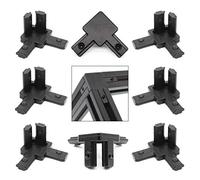 BLCCLOY 8Pcs 2020 Aluminum Extrusion T Slot Corner Bracket 20 Series Extruded Hardware 3 Way Tri Connector with Set Screw for 20/20 2040 T V Slot Black Aluminum Profile Frame Fitting