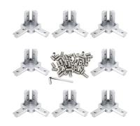 BLCCLOY 8Pcs 4040 Aluminum Extrusion T Slot Corner Bracket 40 Series Extruded Hardware 3 Way Tri End Cap Connector with Set Screw for 40/40 4080 T V Slot Aluminum Profile Frame Fitting