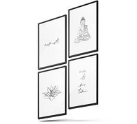 BLCKART Namaste Buddha Poster - Modern Wall Picture - Premium Bathroom Poster - Pictures for Wall Decor - A4 Size