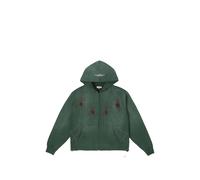 BLDG4 Lotus Temple studded zip-up hoodie - Green M-L