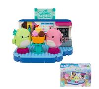 BLDR Squishmallows Frozen Yoghurt Fun Building Set - Andreina the Butterfly + Mipsy the Axolotl Buildable Figures - Squishmallows Fans 8+, 0096