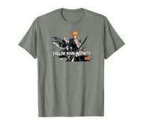 Bleach Follow Your Instincts Anime T-Shirt, Men, Olive Heather, Large