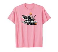 Bleach Follow Your Instincts Anime T-Shirt, Men, Pink, Large