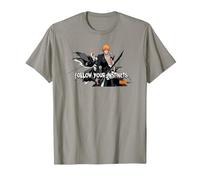 Bleach Follow Your Instincts Anime T-Shirt, Men, Slate Grey, Large