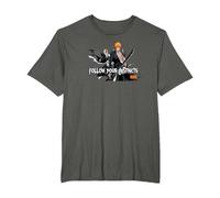 Bleach Follow Your Instincts Anime T-Shirt, Men's Big and Tall, Asphalt Grey, 2X Tall