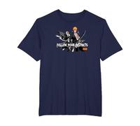 Bleach Follow Your Instincts Anime T-Shirt, Men's Big and Tall, Navy Blue, 4X Tall