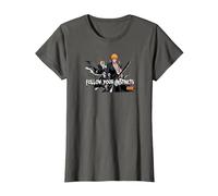 Bleach Follow Your Instincts Anime T-Shirt, Women, Asphalt Grey, X-Large