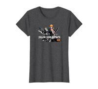 Bleach Follow Your Instincts Anime T-Shirt, Women, Dark Heather Grey, Small