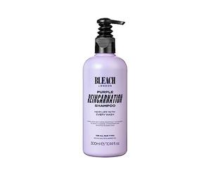 Bleach London Reincarnation Purple Shampoo, Colour Correcting Shampoo for Blonde Hair, Strengthens, Helps Restore Hair Bonds and Neutralises Brassy Yellow Tones with Creatine and Amino Acids 300ml