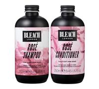 Bleach London Rosé Shampoo and Rosé Conditioner, Toning Soft Pink Colour Depositing Set to Build or Maintain Baby Pink Hair Colour, Paraben and Silicone free 2 x 250ml