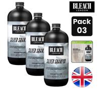 Bleach London Silver Shampoo Neutralises Yellow Tones 500ml - Pack of 3