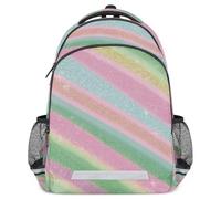 Bleblef Child Rucksack Rainbow Stripe Schoolbag for 3-13 Year Olds,Primary School Rucksack with Reflective Strip,Lightweight Student Backpack