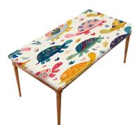 Bleblef Sea Turtle Table Cloth Elastic Edged Rectangle,2620