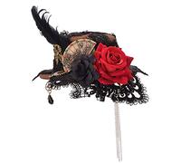 BLEBLESSUME Victorian Steampunk Women Mini Top Hat Hair Clip (D)
