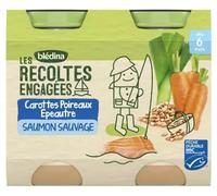 Blédina Crops Carrots Leeks Spelled Wild Salmon from 6 Months 2 Pots