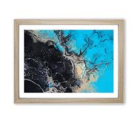 Bleed Into Colour In Abstract Modern Art Framed Print | A3 Oak Framed Wall Art | Ready to Hang | Abstract Fantasy Picture | Living Room Bedroom Lounge Office