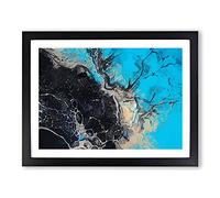 Bleed Into Colour In Abstract Modern Art Framed Print | A4 Black Framed Wall Art | Ready to Hang | Abstract Fantasy Picture | Living Room Bedroom Lounge Office