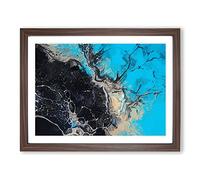 Bleed Into Colour In Abstract Modern Art Framed Print | A4 Walnut Framed Wall Art | Ready to Hang | Abstract Fantasy Picture | Living Room Bedroom Lounge Office