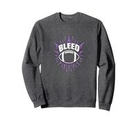 Bleed Purple Football Fan Passion Statement Sweatshirt, Adult Unisex, Dark Heather Grey, M