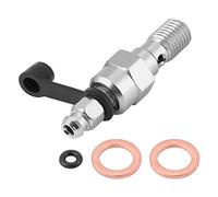 Bleed Screw M10 * 1.25mm Motorcycle Brake Master Cylinder Bleed Screw Universal Aluminum Nipple Banjo Bolt with 2Pcs Washers & O-ring Kit(Silver)+master cylinder nipple,+vis banjo m10