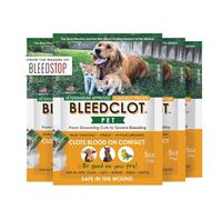 BleedClot Pet First Aid Blood Clotting Powder | The Best for All Animals to Stop Bleeding, Guaranteed | for Minor Cuts and Severe Arterial Bleeding | from The Makers of BleedStop (4 Pouches (0.5 oz))