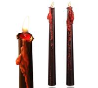 Bleeding Candles Black Candles, Pack of 2 Smokeless Unscented Spooky Black Vampire Tears Halloween Candle for Halloween Party Gothic Home Decor