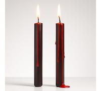 Bleeding Candles Halloween Tapered Candle Smokeless Unscented Vampire Blood Drip Tabletop Suitable for Halloween Party Decorations Dining Areas Accessories L22cm Including The Wick (Pack of 2)