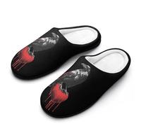 Bleeding Heart Black Raven Men's House Slippers Memory Foam Washable Cotton Slip on Home Shoes