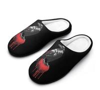 Bleeding Heart Black Raven Women's Cotton Slippers | House Slippers Memory Foam Washable Slip On Indoor Outdoor Home Shoes