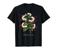 Bleeding Heart Vine Illustration Clerodendrum thomsoniae Value Graphic T-Shirt, Men, Black, L