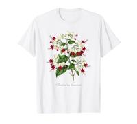 Bleeding Heart Vine Illustration Clerodendrum thomsoniae Value Graphic T-Shirt, Men, White, M