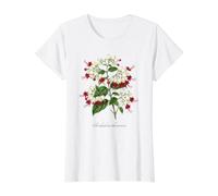 Bleeding Heart Vine Illustration Clerodendrum thomsoniae Value Graphic T-Shirt, Women, White, XS