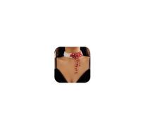 Bleeding Pearl Necklace for Women - Dripping Blood Vampire Choker Necklace - Spooky Pearl Necklace for Halloween Party Jewelry, One Size, Alloy Steel, No Gemstone