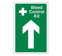 Bleedsave Bleed Control Kit Arrow Up 200 x 300mm - 1mm Rigid Plastic Safety Sign