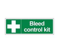 Bleedsave Bleed Control Kit - Landscape 300 x 100 mm - Self Adhesive Vinyl Safety Sign