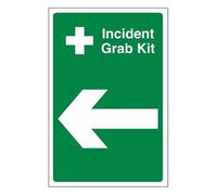 Bleedsave Incident Grab Kit Arrow Left 200 x 300mm - 2mm Rigid Plastic Safety Sign