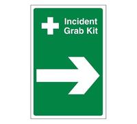 Bleedsave Incident Grab Kit Arrow Right 300 x 400mm - 1mm Rigid Plastic Safety Sign