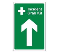 Bleedsave Incident Grab Kit Arrow Up 200 x 300mm - 2mm Rigid Plastic Safety Sign