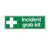 Bleedsave Incident Grab Kit - Landscape 300 x 100 mm - Self Adhesive Vinyl Safety Sign