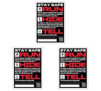 Bleedsave Run, Hide, Tell Poster - Stay Safe 297 x 420 mm (A3) - Standard 0.2mm Flexi-Plastic (Pack of 3)