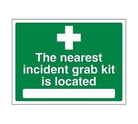 Bleedsave The Nearest Incident Grab Kit Is Located 200 x 150 mm - Self Adhesive Vinyl Safety Sign